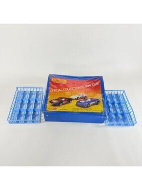 Vintage 1983 Empty Matchbox Official Collectors Car Carrier Case Blue w/2 Trays